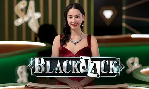 Live dealer presenting a blackjack game